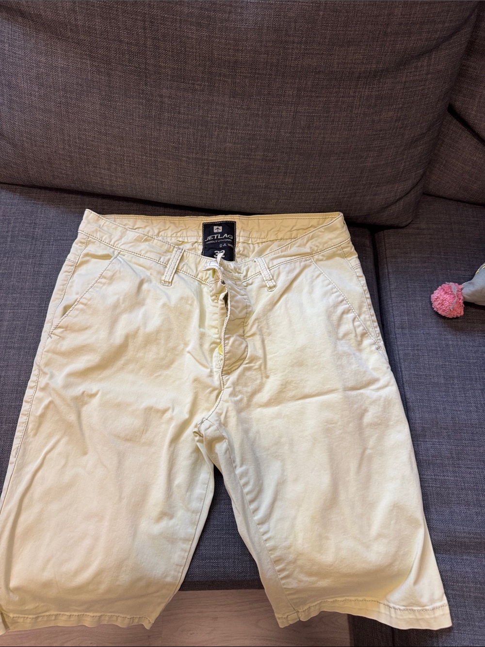 Men's light yellow Cotton Chino Shorts